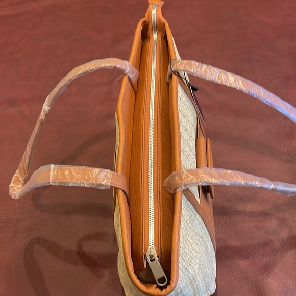 💛Rare Find💛 French Connection Lucia Straw Double Handle Tote Bag 👜 NWT - Picture 9 of 11